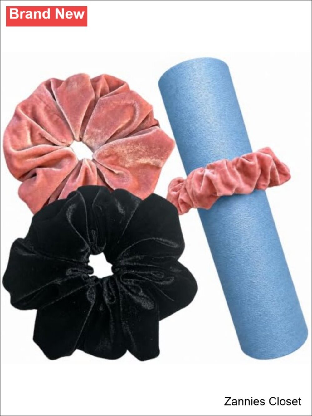 ✨ Yoga Mat Scrunchie Strap 2 Pack Velvet Large Hair Ties Dual-Purpose Mat